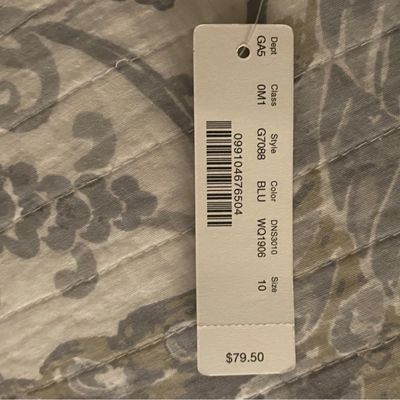 NWT- J.CREW SIZE 10 Blue and White summer skirt tie front, zip up back. - Picture 6 of 6